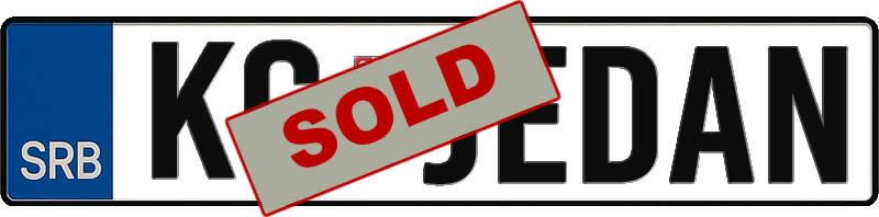 registarska auto tablica kg-jedan-s